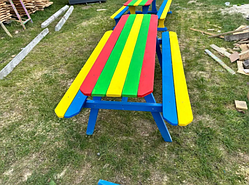 Комплект садових меблів стіл +лавки "Веселка"