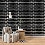 Панель стінова 700х700х5мм Чорна цегла з білим SW-00001503, фото 5