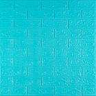 3D панель самоклеюча 700х770х3мм цегла Бірюза (002-3) SW-00000573