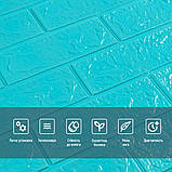 3D панель самоклеюча 700х770х3мм цегла Бірюза (002-3) SW-00000573, фото 4