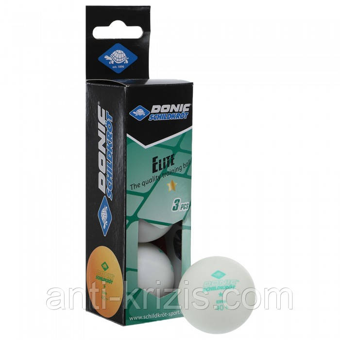 Кульки для настільного тенісу Donic Elite 1* 3 шт.
