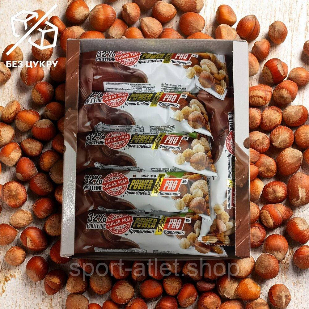 Батончик Power Pro 32% Protein Bar with Nuts Sugar Free БЛОК, 20*60 грам, фото 1