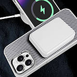 Чохол TPU+PC Carbon Mirage with MagSafe для Apple iPhone 16 Pro Max (6.9") Grey, фото 6
