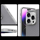 Чохол TPU+PC Carbon Mirage with MagSafe для Apple iPhone 16 Pro Max (6.9") Grey, фото 7