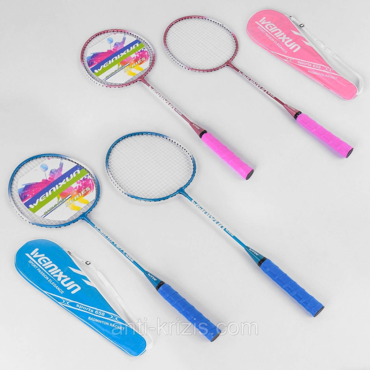 Бадмінтон Weinixun Sport-658, 2 кольори, 2 ракетки в чохлі