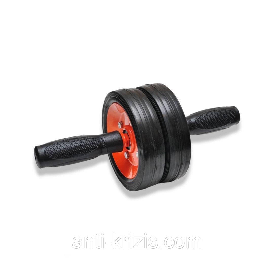 Колесо подвійне для преса (ролик гімнастичний) металевий на підшипнику посилений Gemini Pro GI-1700OR-2
