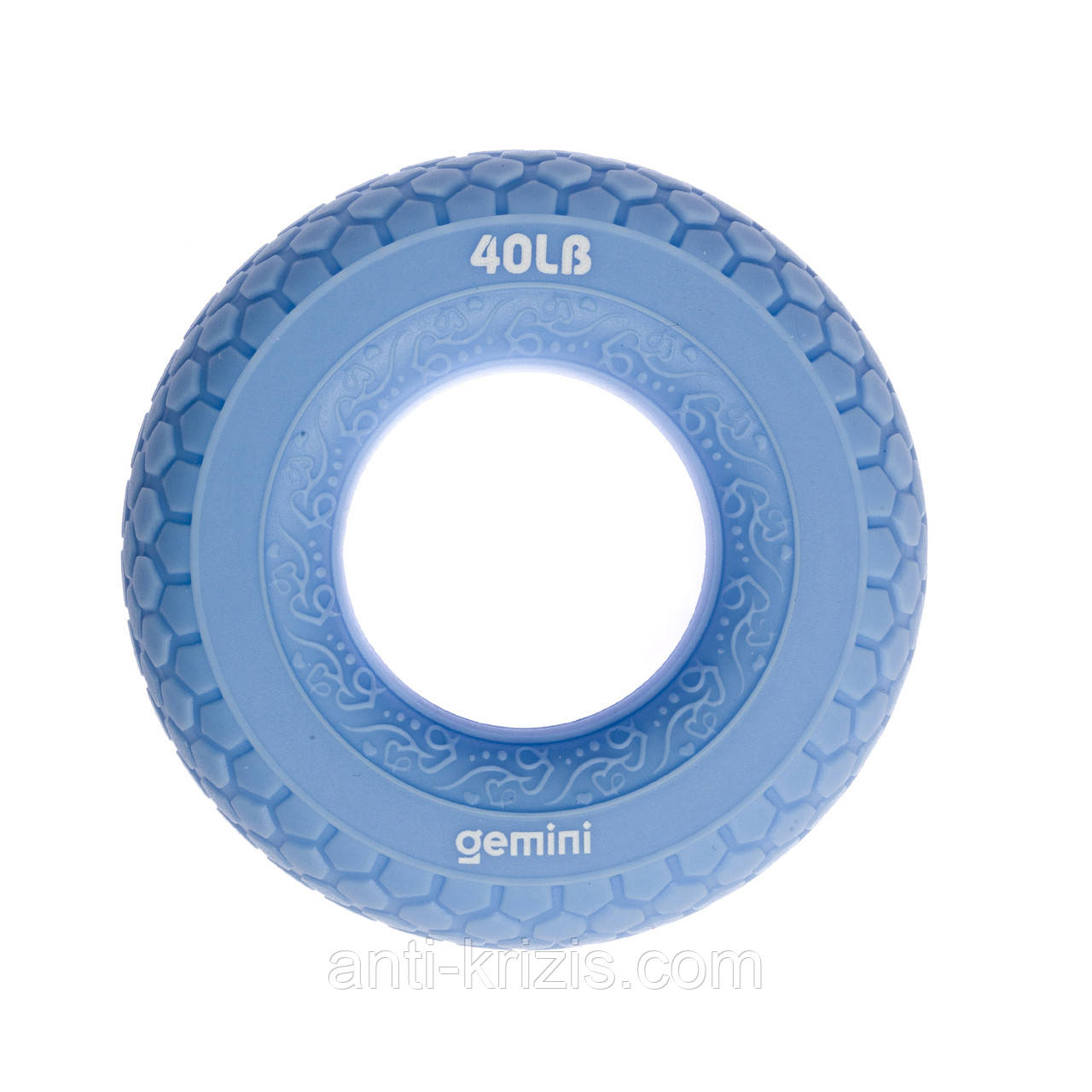 Еспандер кистьовий кільце силікон Gemini GI-3991-40LB навантаження 18 кг синій