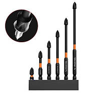 Набір 6шт хрестових біт для шурупокрутів біти магнітні S2 PH2 25-150мм