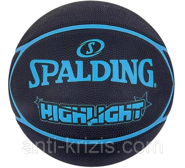М'яч баскетбольний Spalding Highlight Чорно-синій розмір 7 84356Z (Оригінал)
