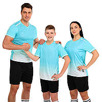 Форма футбольна комплект LIDONG Бірюзово-чорний 4XS-2XL D-8853-1