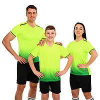 Форма футбольна комплект LIDONG Салатово-чорний 4XS-2XL D-8853-2