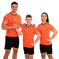 Форма футбольна комплект LIDONG Жовтогарячо-чорний 4XS-2XL D-8866-4