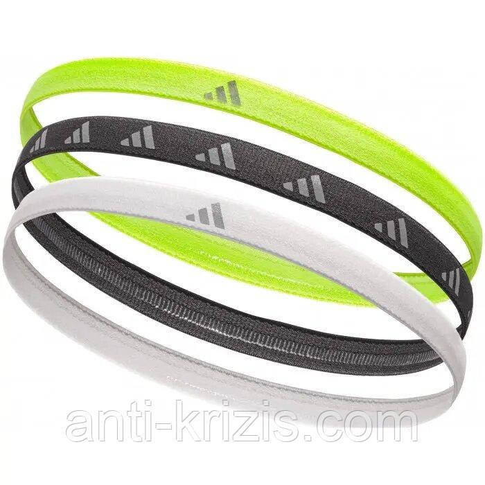 Пов'язки на голову Adidas Hairbands 3pk білий, чорний, зелений Уні One Size ADAC-16197 (Оригінал)