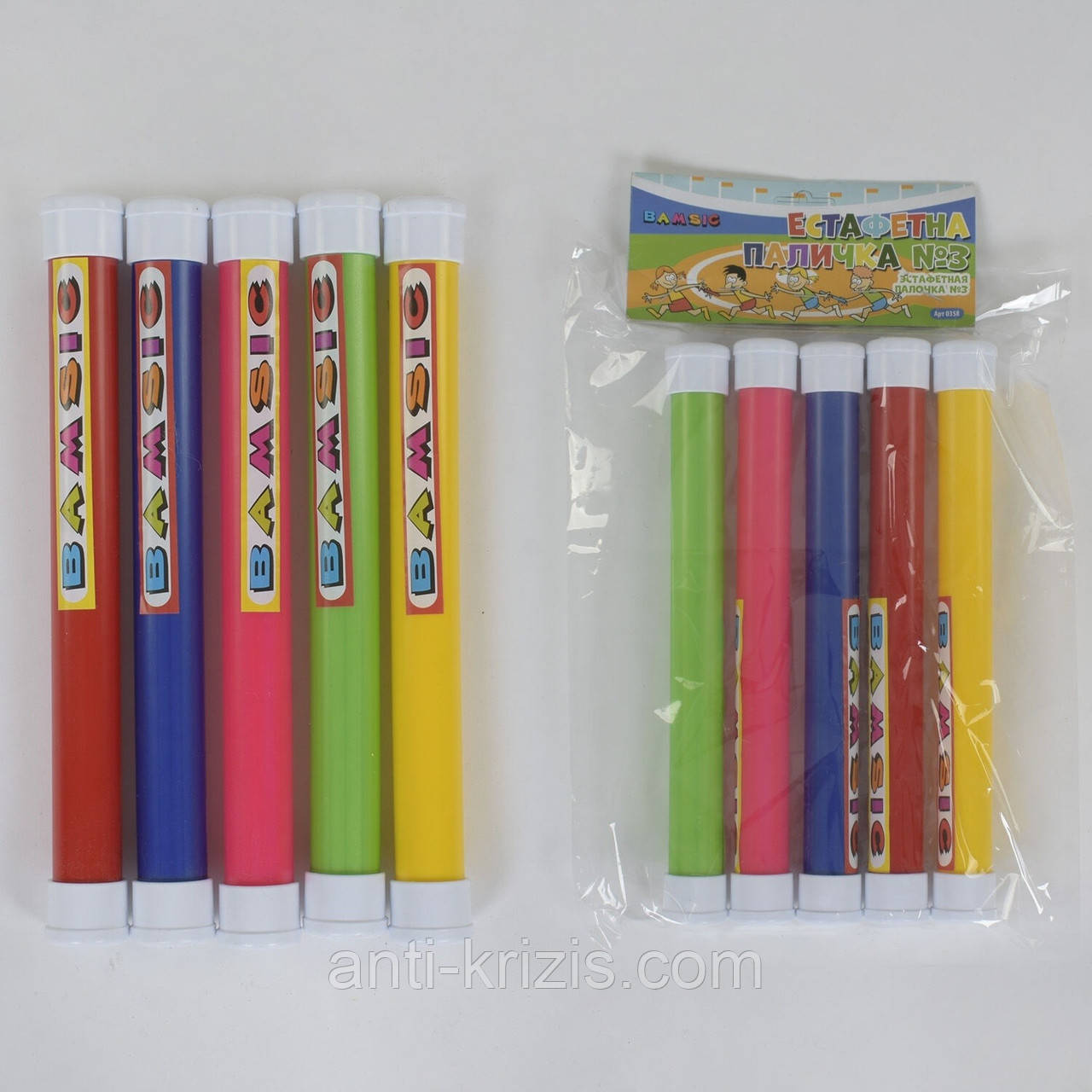 Естафетна паличка Bamsic No3 5 шт. d-2,7 см, L-28 см, 0358