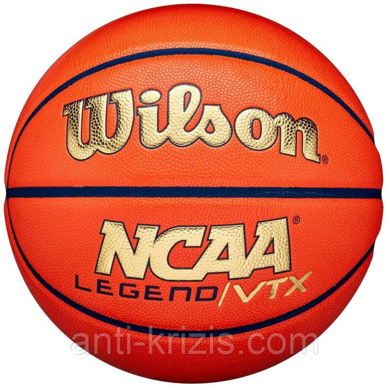 М'яч баскетбольний Wilson NCAA Legend VTX BSKT size 7 Orange/Gold WZ2007401XB7 (Оригінал), фото 1