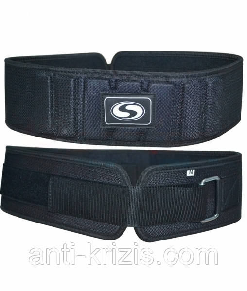 Пояс атлетичний вузький із тканини, чорний, розмір XXL