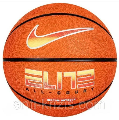 М'яч баскетбольний Nike ELITE ALL COURT 8P 2.0 DEFLATED розмір 7 N.100.4088.820.07 (Оригінал)