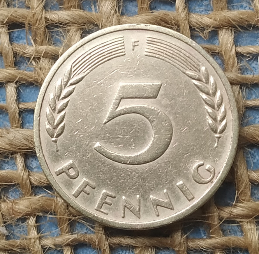 5 пфенiгiв 1950 року. (F) Нiмеччина - ФРН
