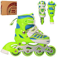 Ролики Profi Roller A 4122-S-GR розмір 31-34 Синій-Зелений