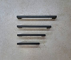 Меблева ручка профільна якісна Matte black UU26GR - 128мм