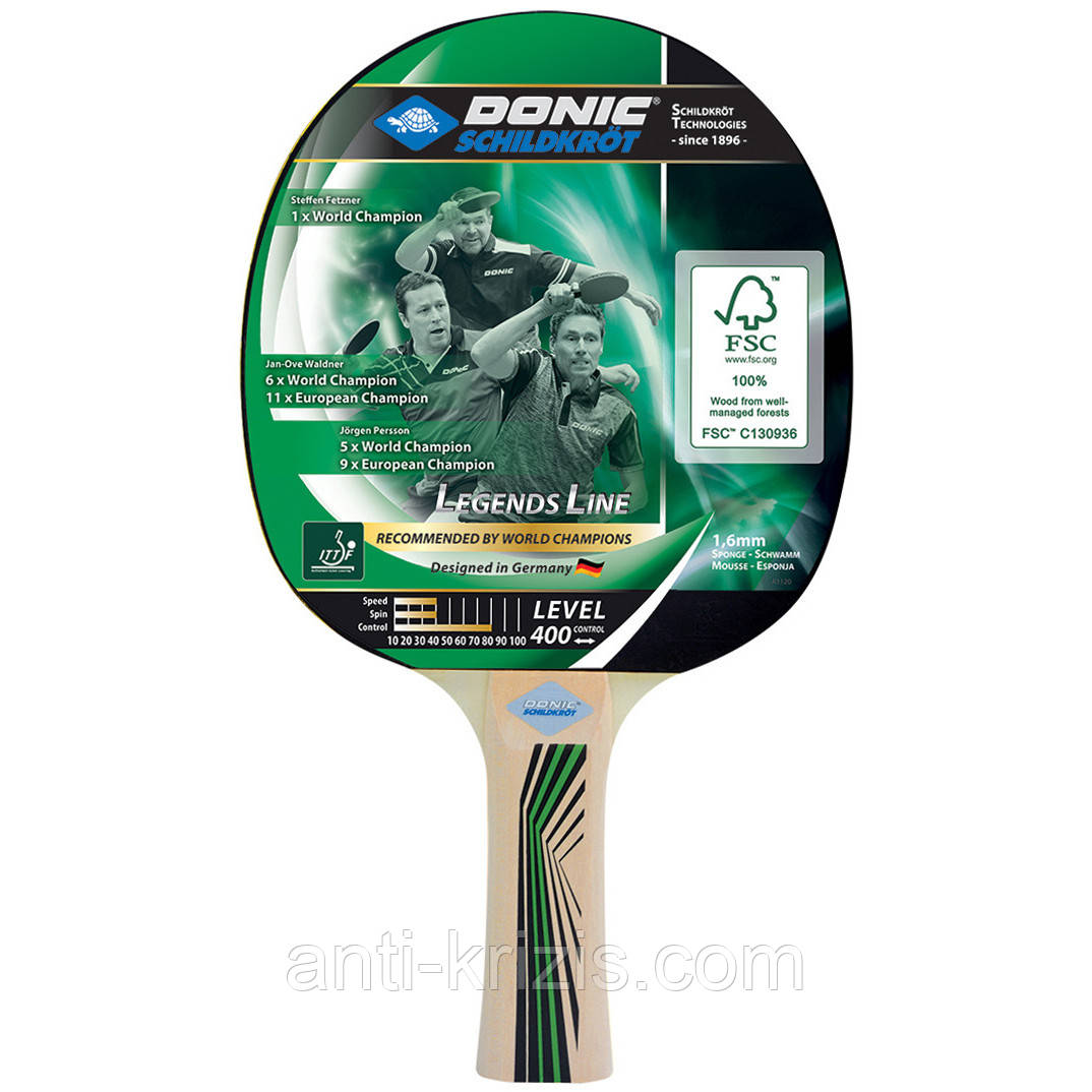 Ракетка для настільного тенісу Donic-Schildkrot Legends 400 FSC (Оригінал) 705241