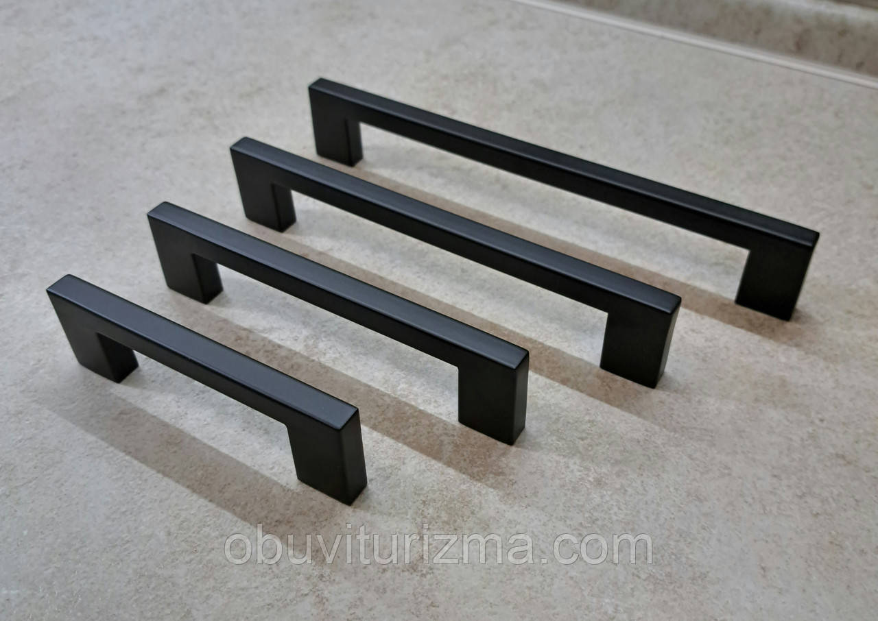 Якісна меблева ручка для офісу або будинку Matte black UU26GR - 128мм