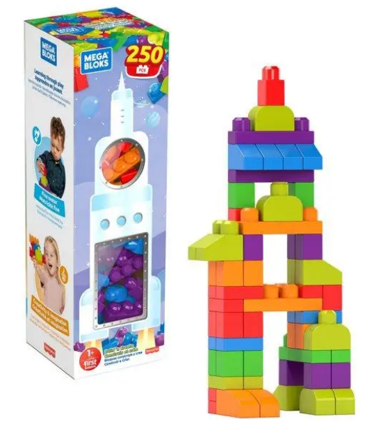 Конструктор mega bloks 250 деталей big building bag 250-piece, фото 1