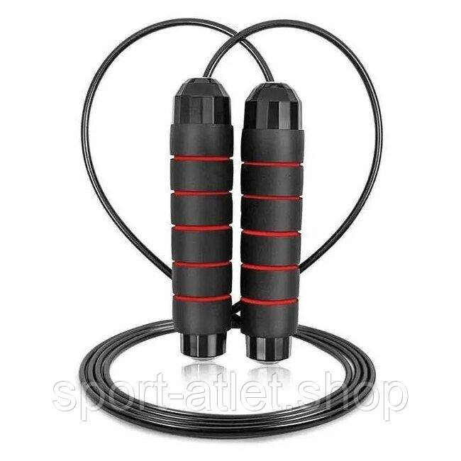 Скакалка швидкісна Power Play 4210 2.7 м, Black/Red, фото 1