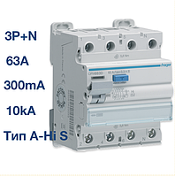 CPH663D Hager - ПЗВ (УЗО) 4P 63A 300mA тип A-Hi S 10kA