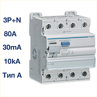 CDA680C Hager - ПЗВ (УЗО) 4P 80A 30mA A 10kA