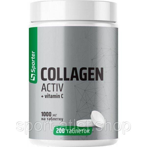 Пептиди яловичого колагену Sporter Collagen Active + Vitamin C, 200 таблеток, фото 1