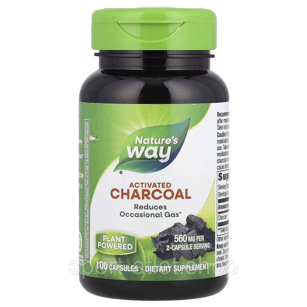 Активоване вугілля Nature's Way Activated Charcoal, 100 капсул, фото 1