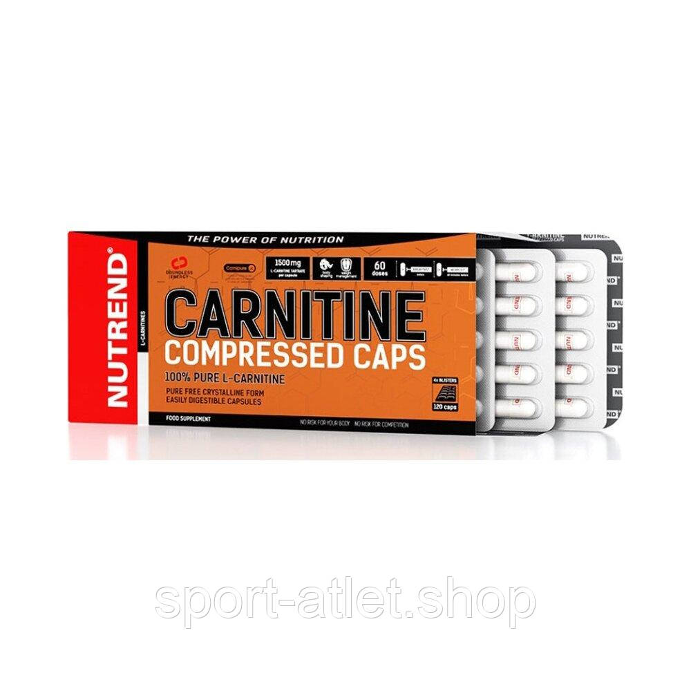 Карнітин тартрат Nutrend Carnitine Compressed Caps, 120 капсул для підтримки продуктивності та дієти, фото 1