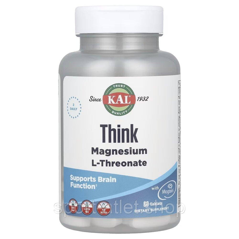 Магній L-треонат KAL Think Magnesium L-Threonate, 60 таблеток, фото 1