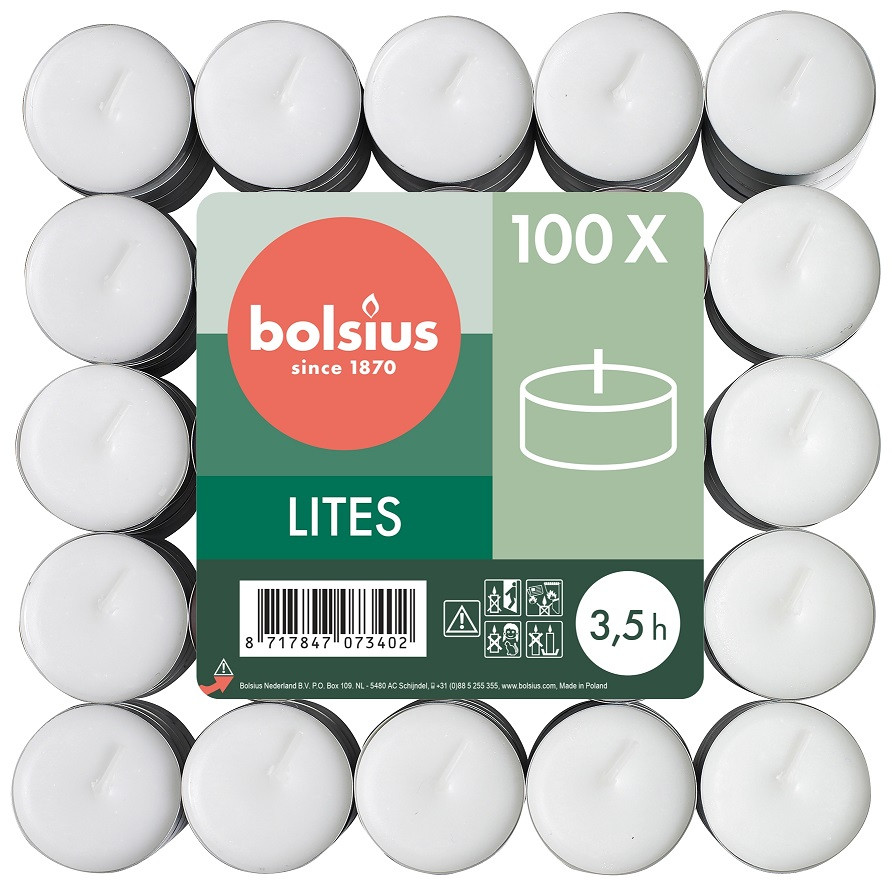 Свічки чайні Bolsius 3,5 години 100 шт (10-100Б)