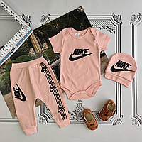Рожевий костюм Nike для новонародженої дівчинки, комплект 3 предмети