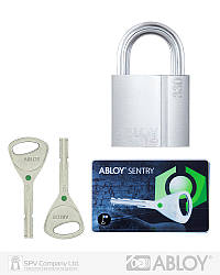 Замок навісний ABLOY pl330 sentry ba66ee 2key stb_b nr_shackle 25мм 8мм BOX