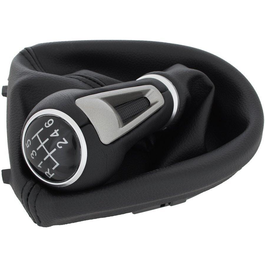 Seat Leon II 05-13 ручка КПП ЧОРНА ЕКО ШКІРА + гетри з рамою 6 ПЕРЕДАЧ