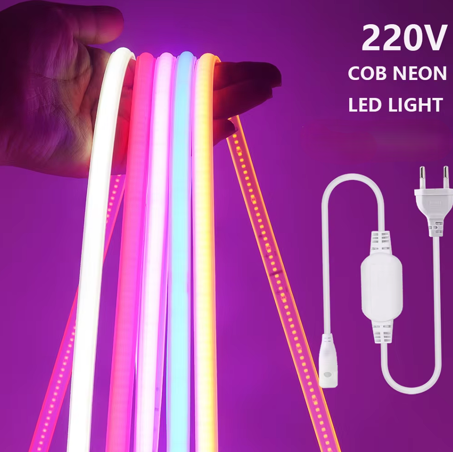 Світлодіодний неон LEDTech COB/FCOB 220v фронтального суцільного світіння. Червоний (RED)