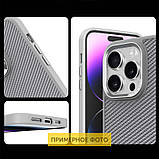 Чохол TPU+PC Carbon Mirage with MagSafe для Apple iPhone 16 Plus (6.7") Grey, фото 4