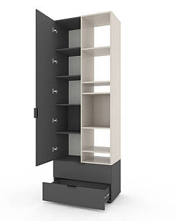 Шафа Home A001R 800х420х2300 ЛДСП Антрацит - Кашемір