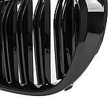 BMW 7 G11 G12 2015- решітки між фарами (нирки) ліва+права комплект ЧОРНА ГЛЯНЦЕВА ПОДВІЙНА РЕШКА, фото 7