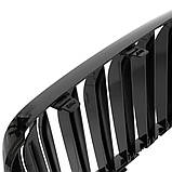 BMW 7 G11 G12 2015- решітки між фарами (нирки) ліва+права комплект ЧОРНА ГЛЯНЦЕВА ПОДВІЙНА РЕШКА, фото 6