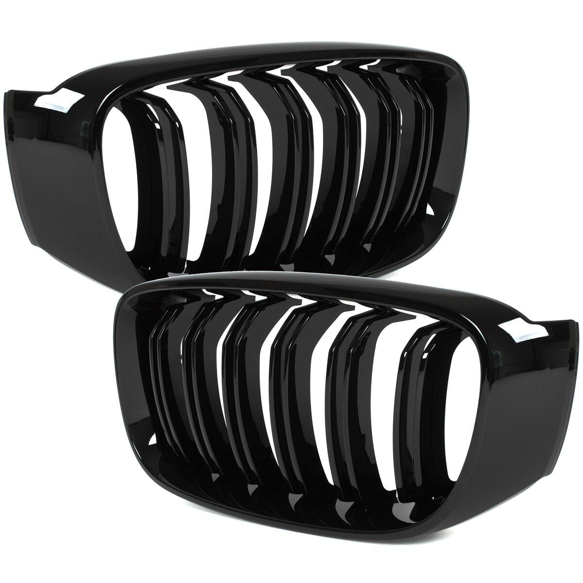 BMW 3 F34 GT 13-20 решітки між фарами (нирки) ліва+права комплект ЧОРНА ГЛЯНЦЕВА ДВ., фото 1