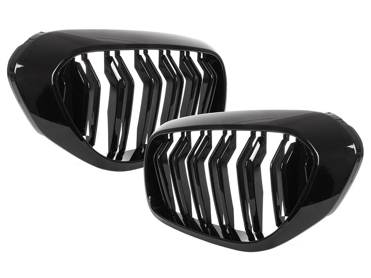 BMW 5 G30 / G31 2017- решітки між фарами (нирки) ліва+права комплект ЧОРНА ГЛЯНЦЕВА ДВ., фото 1