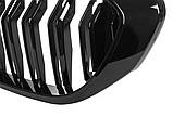 BMW 5 G30 / G31 2017- решітки між фарами (нирки) ліва+права комплект ЧОРНА ГЛЯНЦЕВА ДВ., фото 7