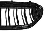 BMW 5 G30 / G31 2017- решітки між фарами (нирки) ліва+права комплект ЧОРНА ГЛЯНЦЕВА ДВ., фото 3