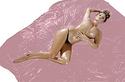 Хвиля Еротичного Потягу: Водонепроникна Простирадло з Вініла Рожевий ( 130-171 )