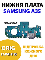 Нижня плата зарядки Samsung A35 (SM-A356E) Original PRC в зборі з мікрофоном