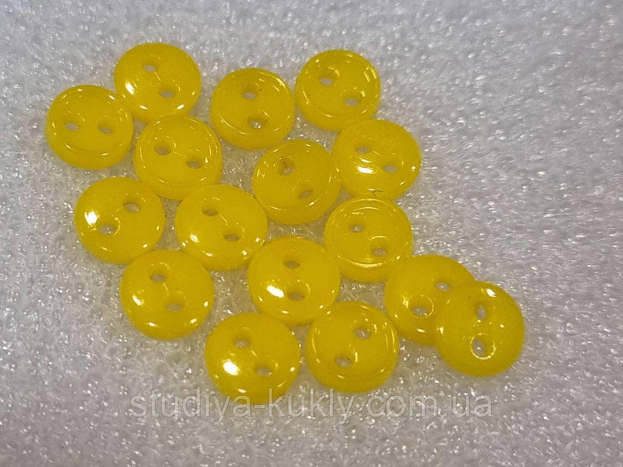 Гудзик для ляльок міні 6 мм. Відтінок жовтого. № 6.93, фото 1